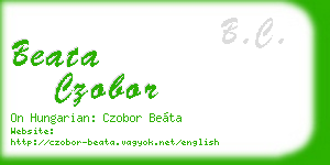 beata czobor business card